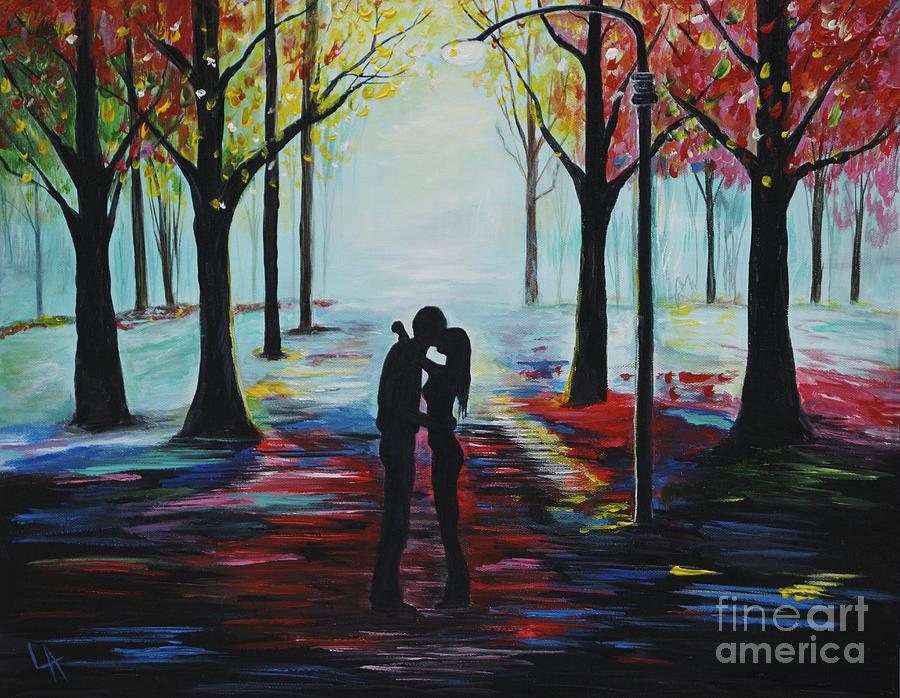 900x698 Romantic Kiss Painting By Leslie Allen - Romantic Painting