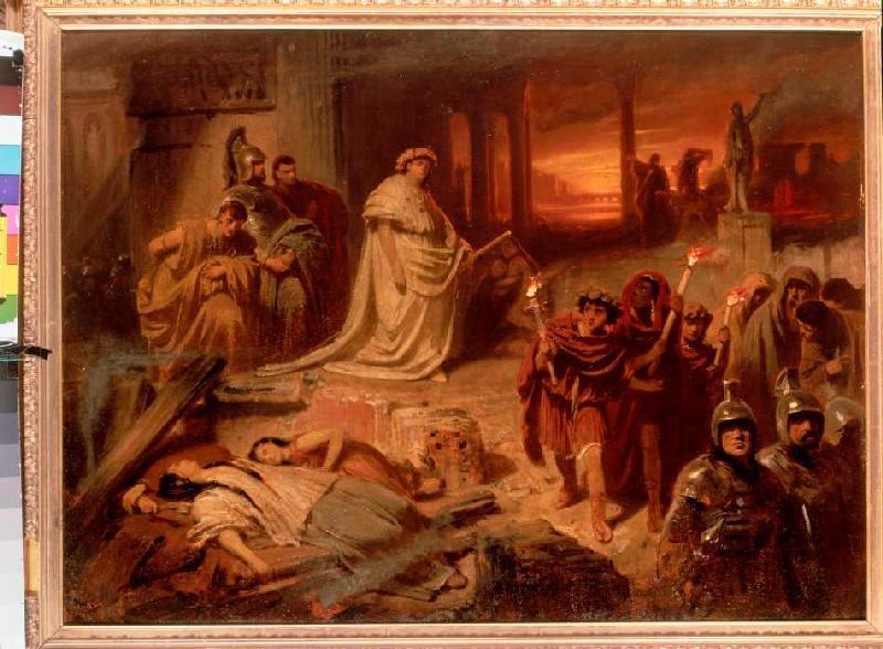 800x588 Nero On The Ruins The Burning One Rome. - Rome Burning Painting