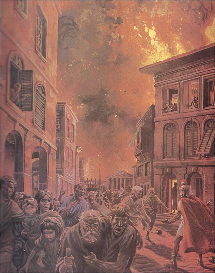 689x877 Rome And The Christian Church A.d. 64 180 - Rome Burning Painting