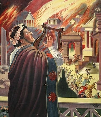 350x406 While Rome Burns - Rome Burning Painting