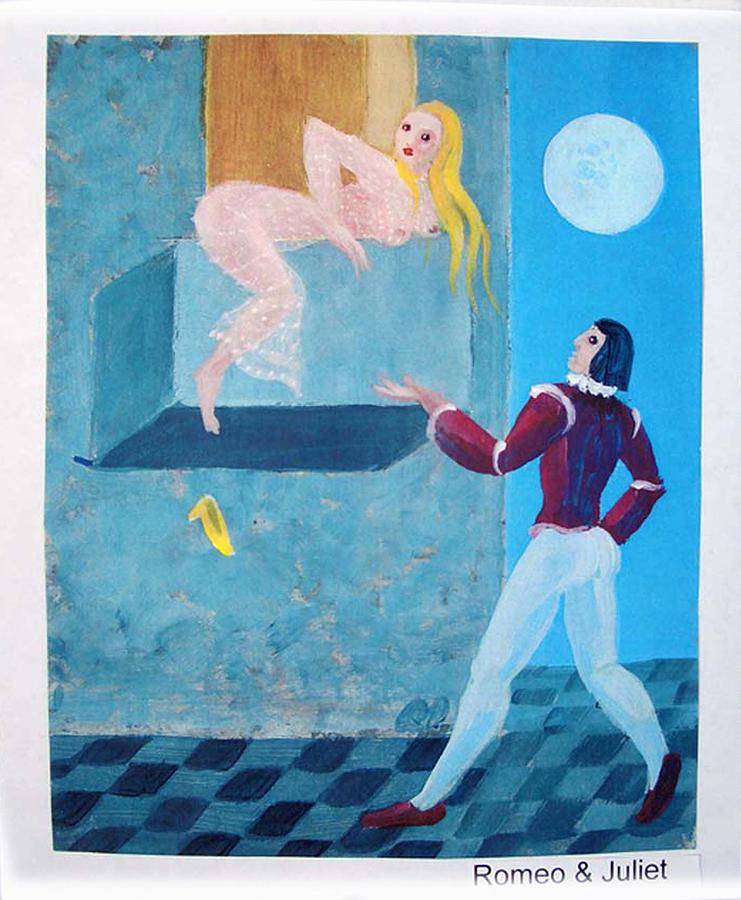 741x900 Romeo And Juliet Painting By James Valkus - Romeo And Juliet Balcony Scene Painting