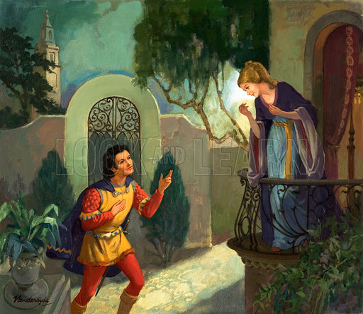 512x444 Unidentified Balcony Scene, Possibly Romeo And Juliet - Romeo And Juliet Painting Balcony Scene