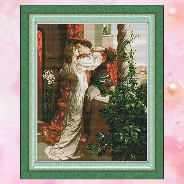 640x640 Joysunday Counted Crossstitch Romeo And Juliet Dmc14ct11ct Cotton - Romeo Painting