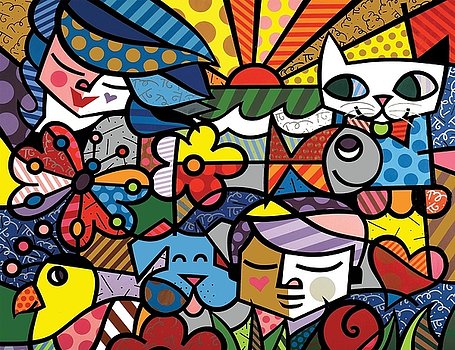 455x350 Romero Britto - Romero Britto Painting