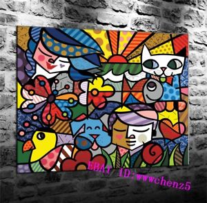 300x294 Romero Britto Canvas Hd Prints Painting Wall Art Home Decor 24x28 - Romero Britto Painting