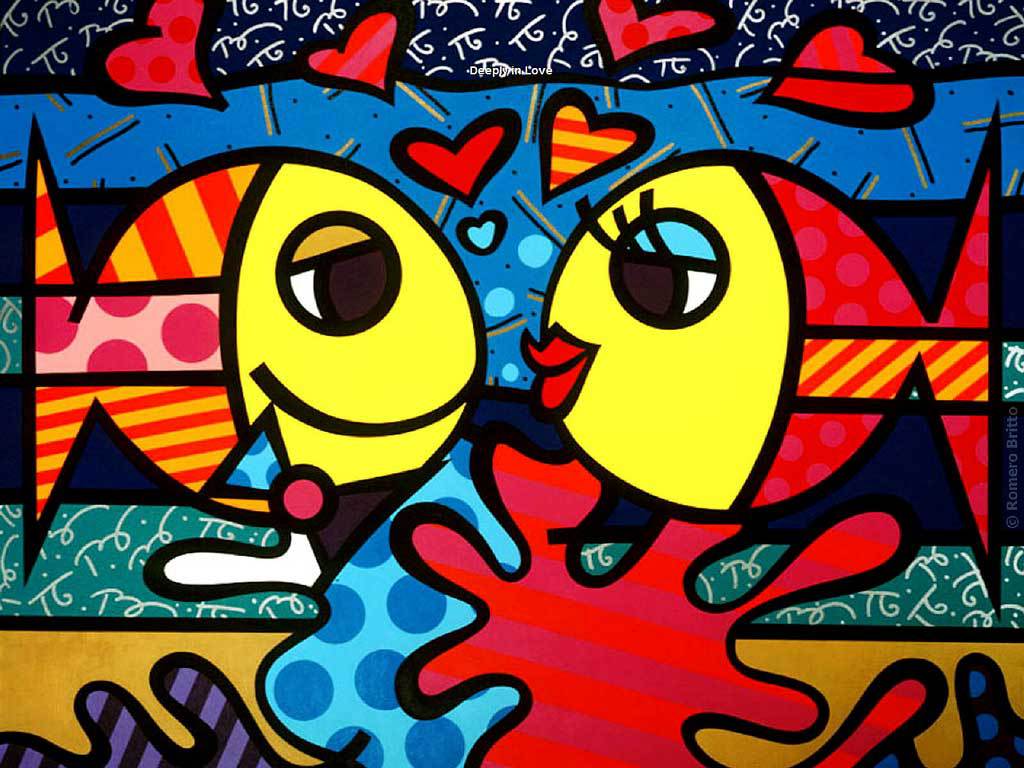 1024x768 Says Who - Romero Britto Painting