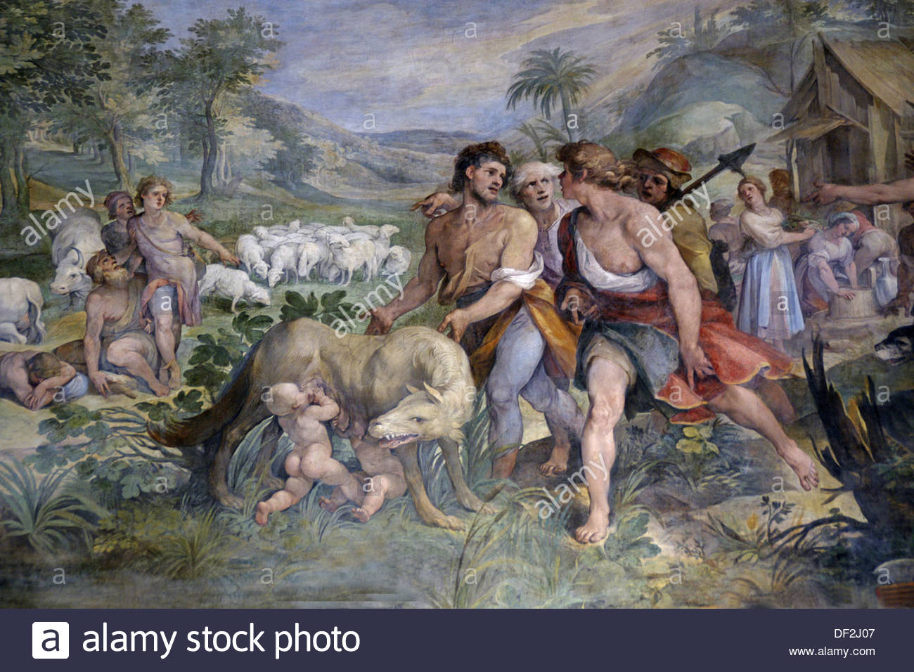 1300x956 Italy. Rome. Capitoline Museum. Wall Painting Depicting A Scene - Romulus And Remus Painting