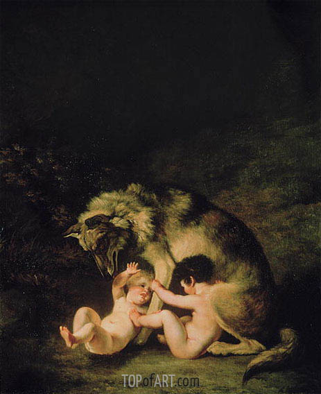 463x568 Romulus, Remus And Their Nursemaid Jacques Laurent Agasse - Romulus And Remus Painting