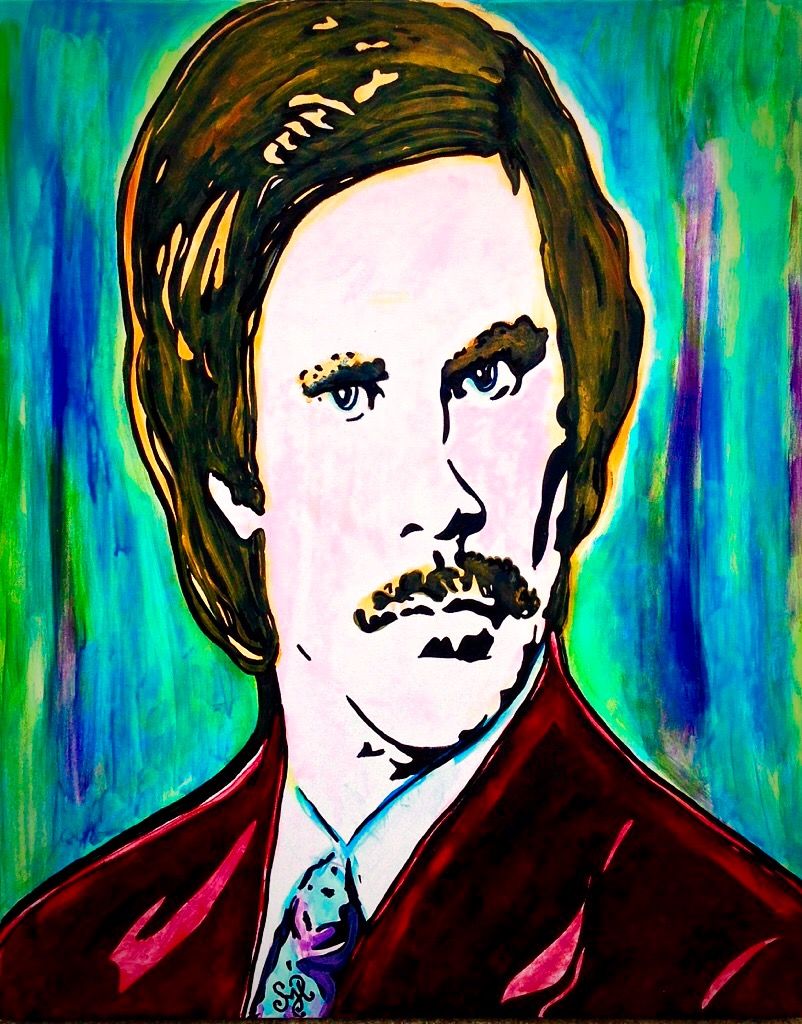 802x1024 Will Ferrell ~ Anchorman - Ron Burgundy Painting