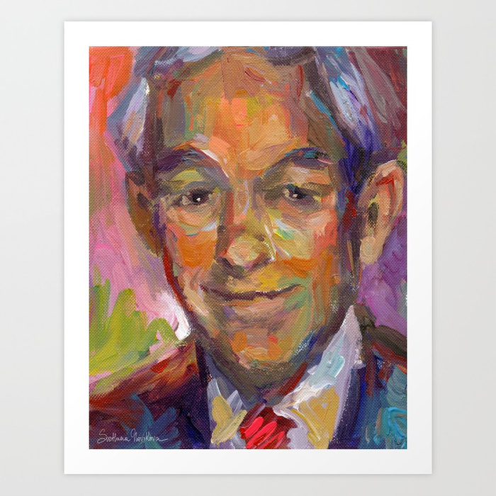 700x700 Impressionistic Ron Paul American Patriot Portrait Painting - Ron Paul Painting