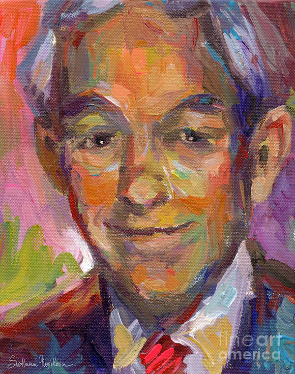 600x760 Ron Paul Art Impressionistic Painting Poster By Svetlana Novikova - Ron Paul Painting