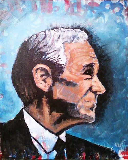 500x622 Ron Paul Painting Painting By Sam Miller - Ron Paul Painting