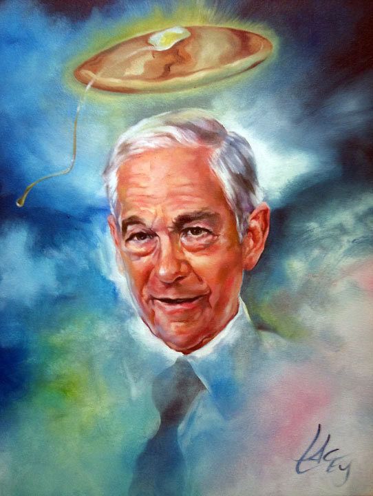 542x720 An Ebay Item Doctor Ron Paul Golden Pancake Portrait Gop - Ron Paul Painting
