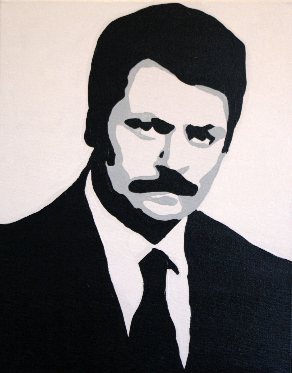 1173x1500 Ron Swanson Custom Hand Painted Acrylic On Canvas 16x20 Acrylics - Ron Swanson Painting