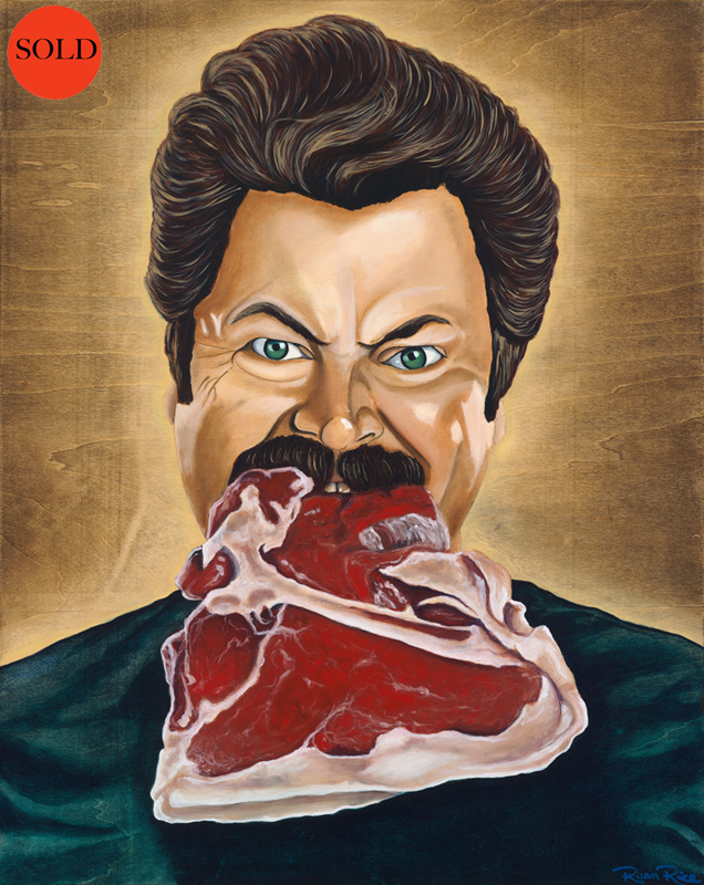 636x800 Ron Swanson Ryan Rice Fine Art - Ron Swanson Painting