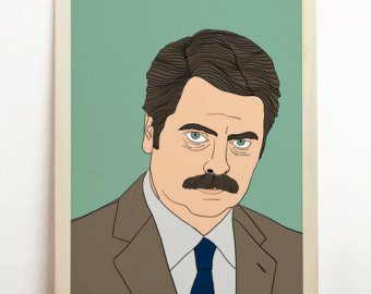 340x270 Ron Swanson Painting Etsy - Ron Swanson Painting