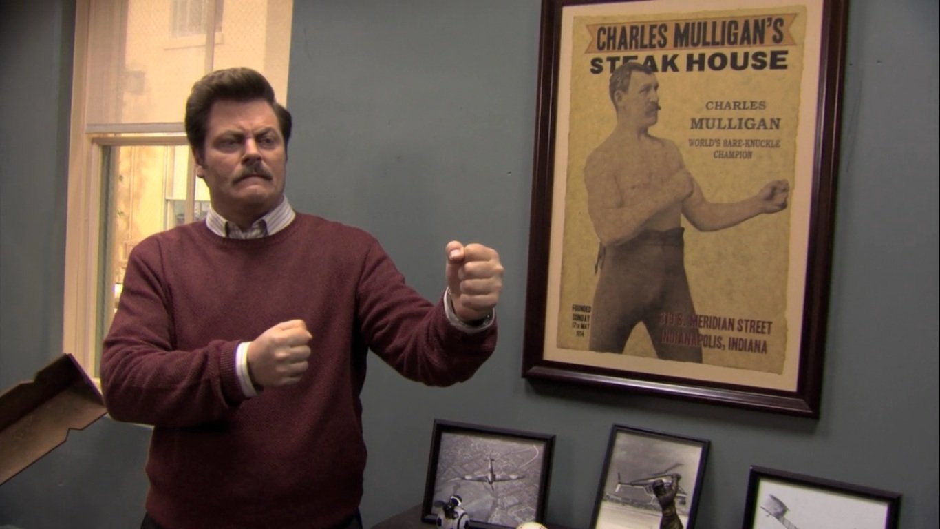 1366x768 Wall Art Ron Swanson's Office - Ron Swanson Painting