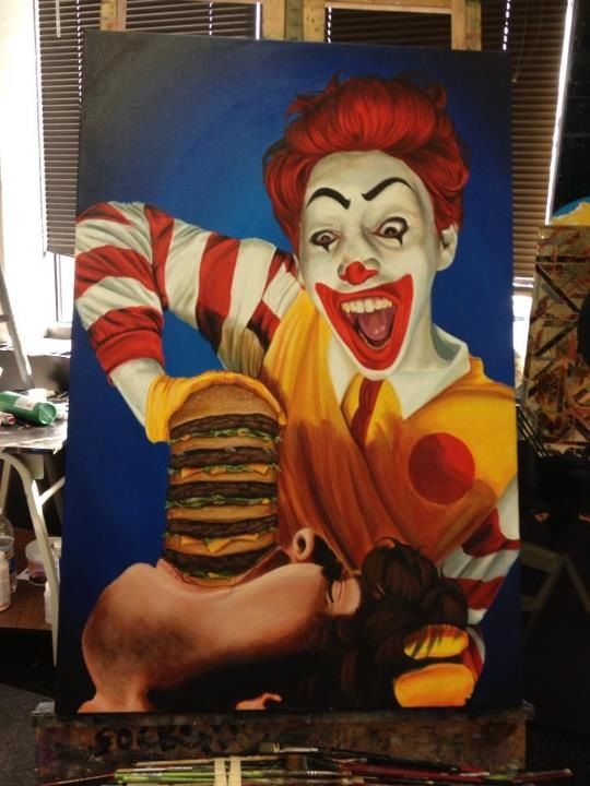540x720 My Brother's Friend Painted An Awesome Rendition Of Him As Ronald - Ronald Mcdonald Painting