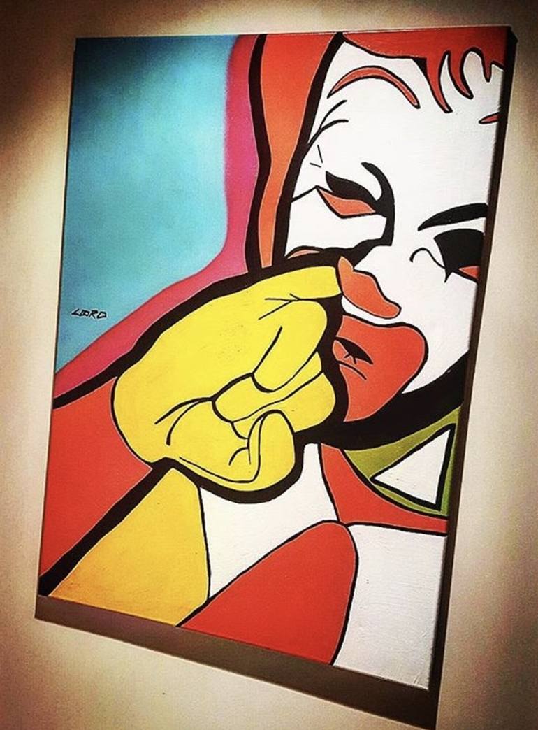 770x1044 Saatchi Art Disgruntled Ronald Mcdonald Painting By Loro Eire - Ronald Mcdonald Painting