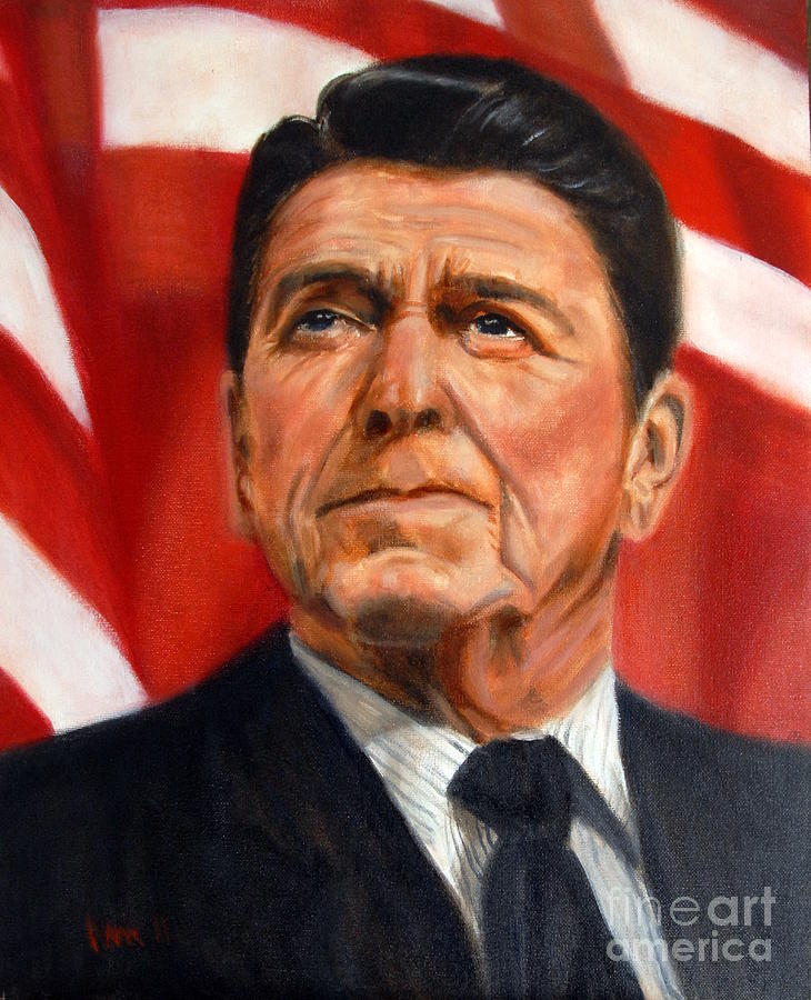 730x900 President Reagan Painting By Millisa Smith - Ronald Reagan Painting