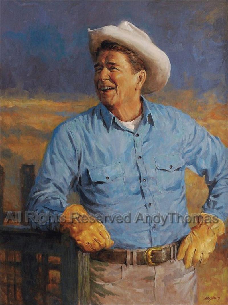 800x1069 Reagan Fine Art American Presidential Civil War Andy Thomas - Ronald Reagan Painting