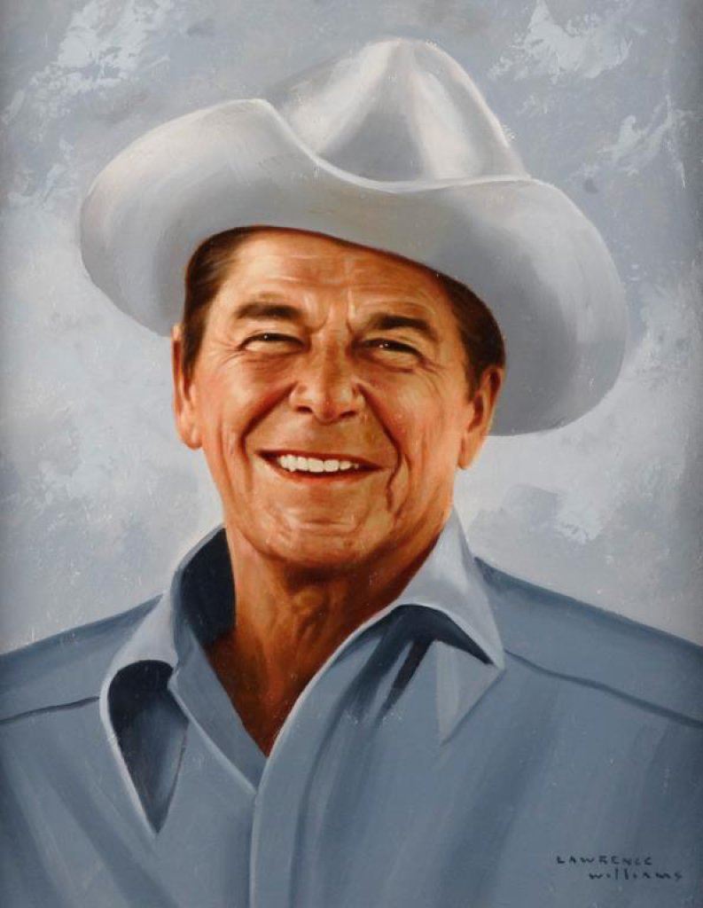 793x1024 Framed Original Oil Painting On Canvas Of President Ronald Reagan - Ronald Reagan Painting