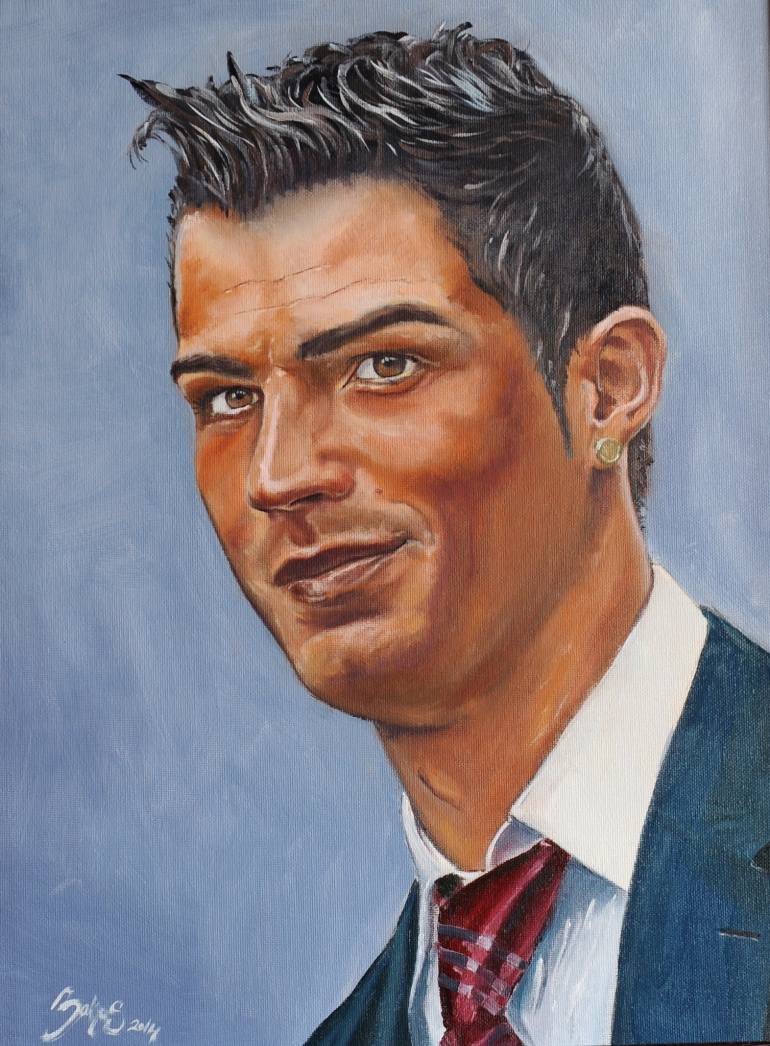 770x1046 Saatchi Art Cristiano Ronaldo Painting By Bakos Tamas - Ronaldo Painting