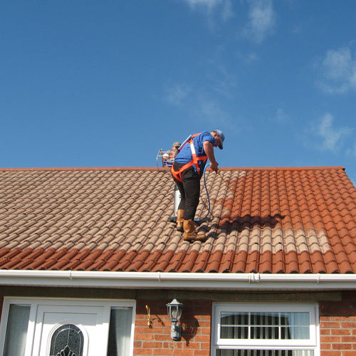 500x500 Tile Roof Painting - Roof Painting