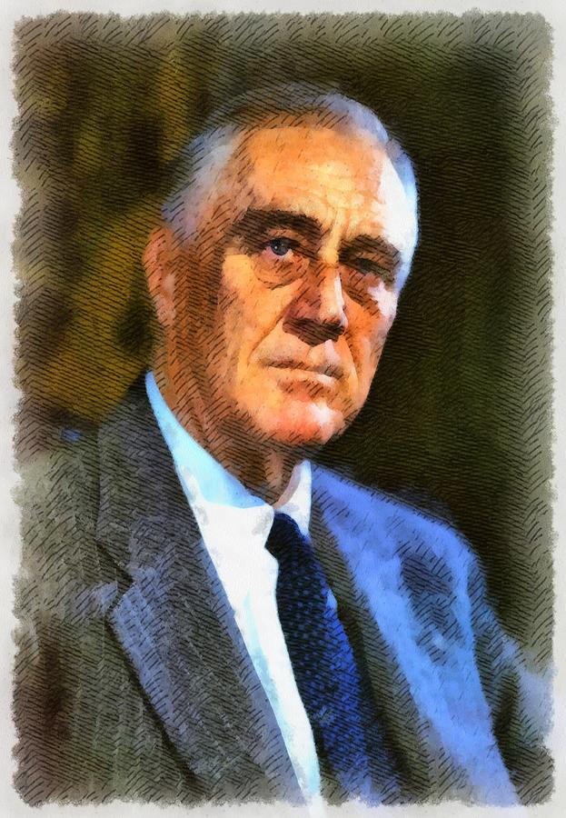 623x900 President Franklin D. Roosevelt Painting By John Springfield - Roosevelt Painting