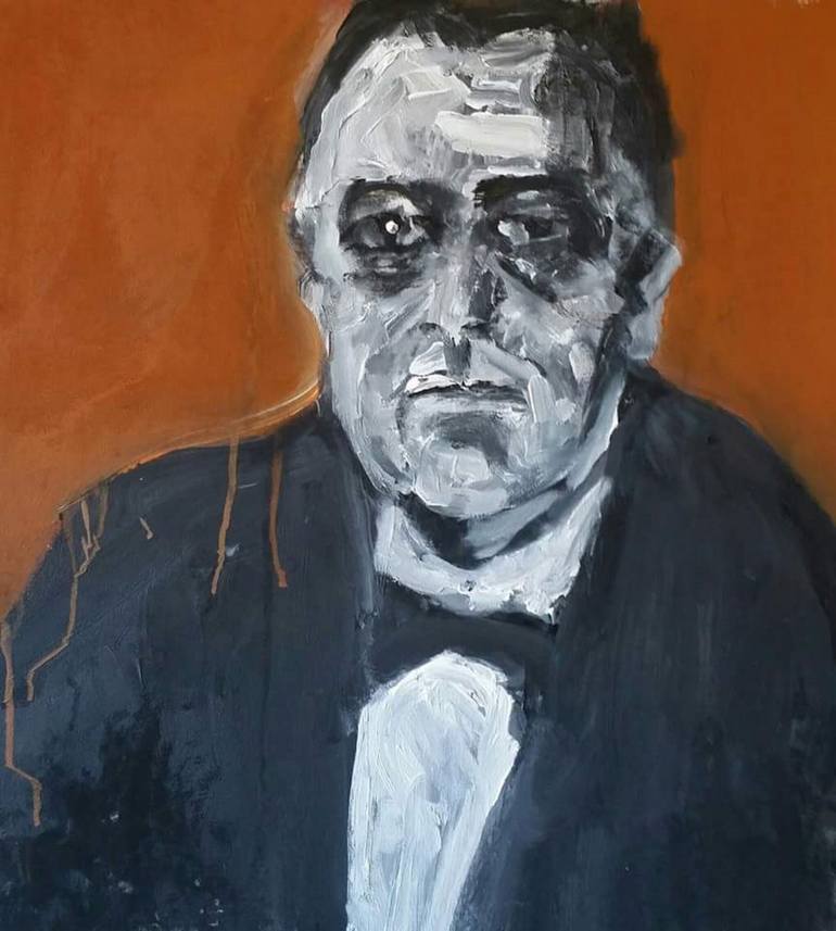 770x857 Saatchi Art Franklin D. Roosevelt Painting By Larry Caveney - Roosevelt Painting