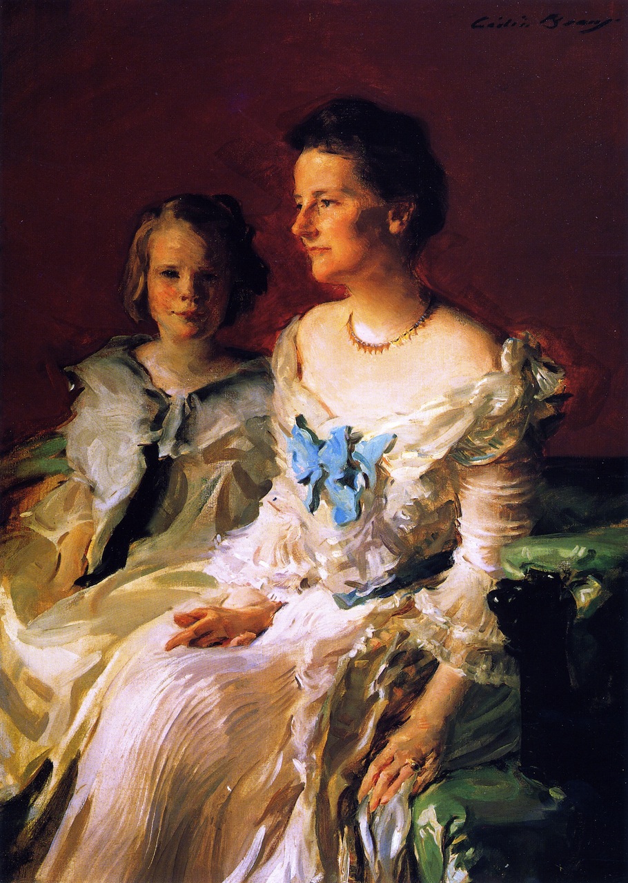910x1280 Mrs Theodore Roosevelt And Daughter Ethel Painting Cecilia Beaux - Roosevelt Painting