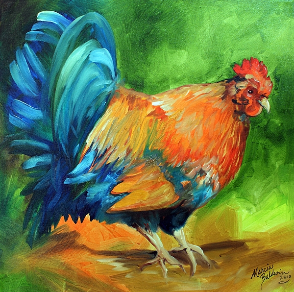600x596 Rooster Oil Paintings Fine Art America - Rooster Oil Painting