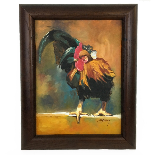 622x622 Sherry Barnes - Rooster Oil Painting
