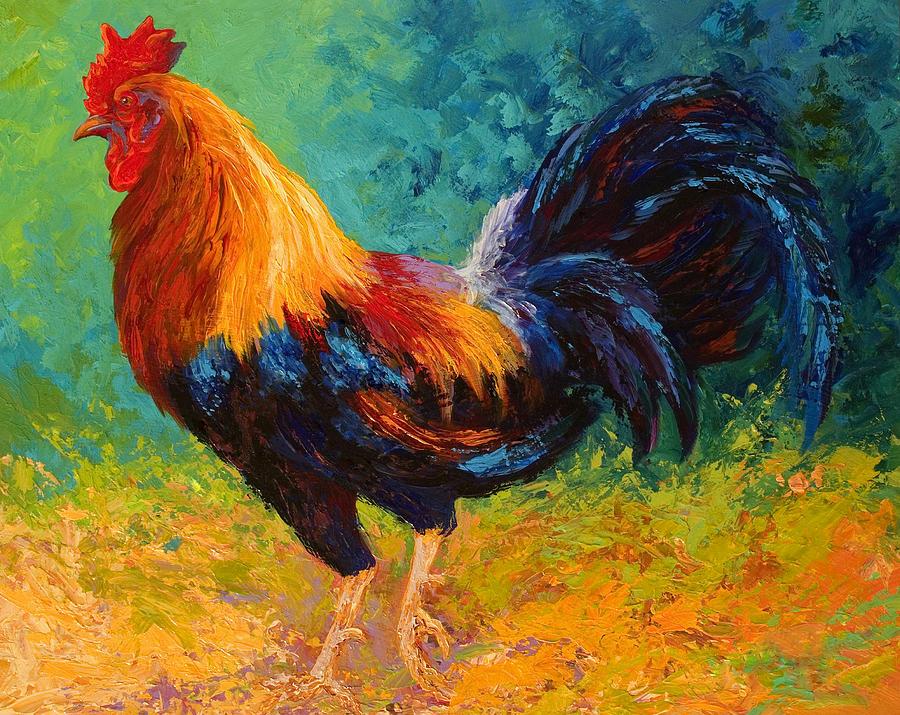 Print Of Original Oil Painting Rooster Barn By Jbeaudetstudios