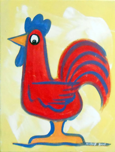 386x513 Rooster Painting By George Borum Chicken - Rooster Painting