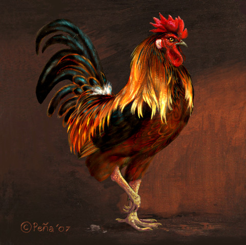 480x479 Rooster Painting 2 By Reptangle - Rooster Painting