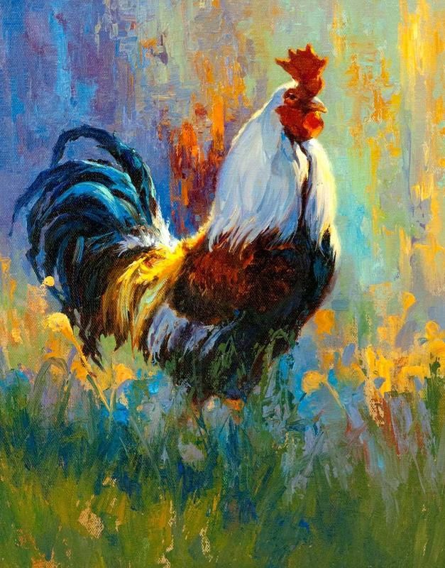 627x800 Chicken Art Chicken Pictures Chickens And Rooster Paintings - Rooster Painting