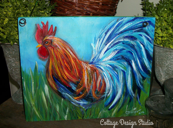 Rooster Painting at PaintingValley.com | Explore collection of Rooster ...