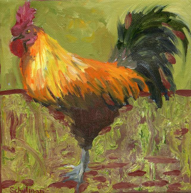 642x650 Stunning Rooster Artwork For Sale On Fine Art Prints - Rooster Painting Images