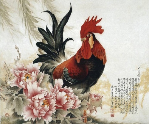 500x417 Symbolic Rooster Chinese Painting - Rooster Painting Images