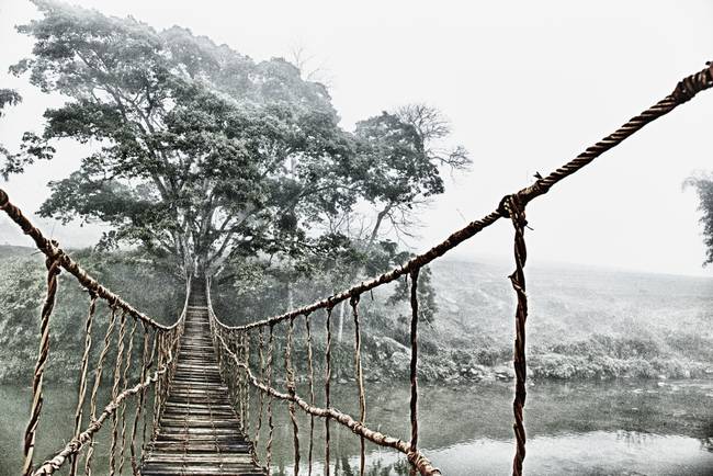 650x434 Fine Art Asia Artwork For Sale On Fine Art Prints - Rope Bridge Painting