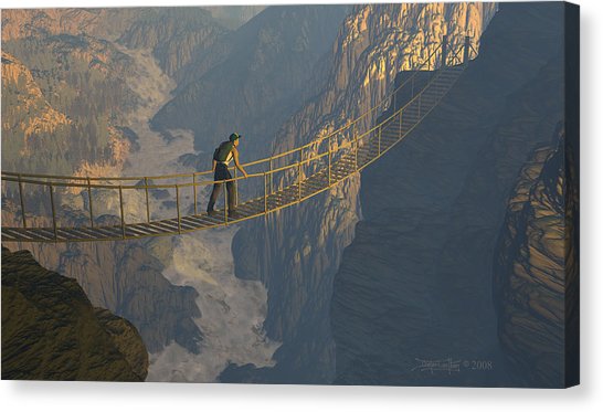 546x373 Paradigm Of Faith Digital Art By Dieter Carlton - Rope Bridge Painting