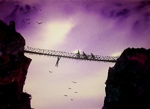 495x361 Rope Bridge [Archive] - Rope Bridge Painting