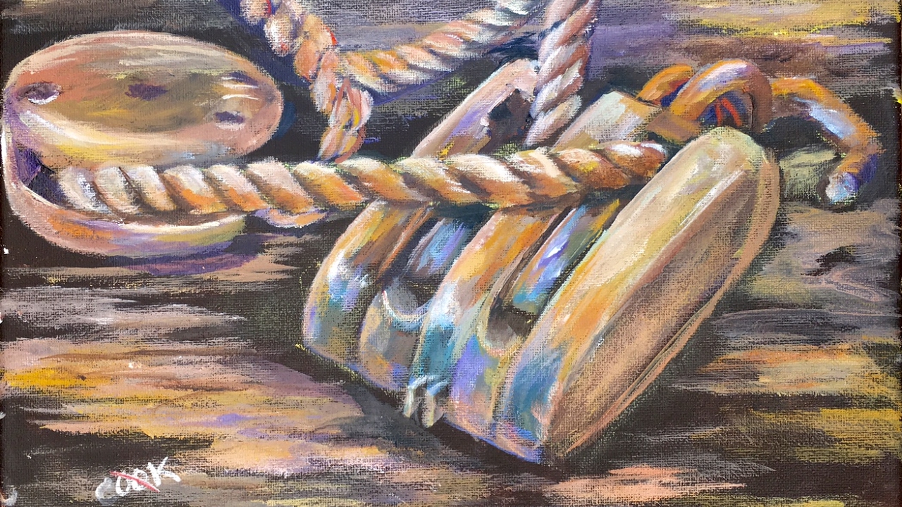 1280x720 How To Paint A Block And Tackle And Rope With Ginger Cook - Rope Painting