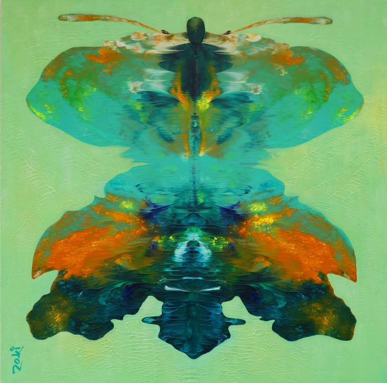 770x763 Saatchi Art Rorschach Butterfly Painting By Studio Zaki - Rorschach Painting