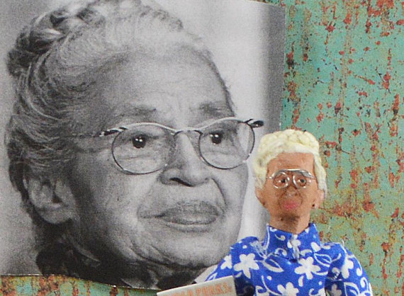 570x418 Rosa Parks Doll Miniature Black History Art African American - Rosa Parks Painting