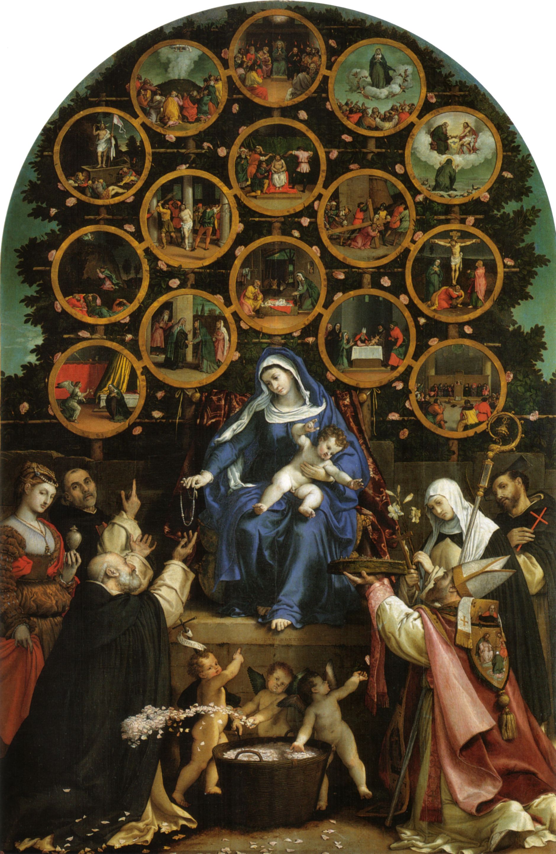 1880x2886 Virgen Del Rosario, Lorenzo Lotto 1539, Sobre Lienzo, Iglesia - Rosary Painting