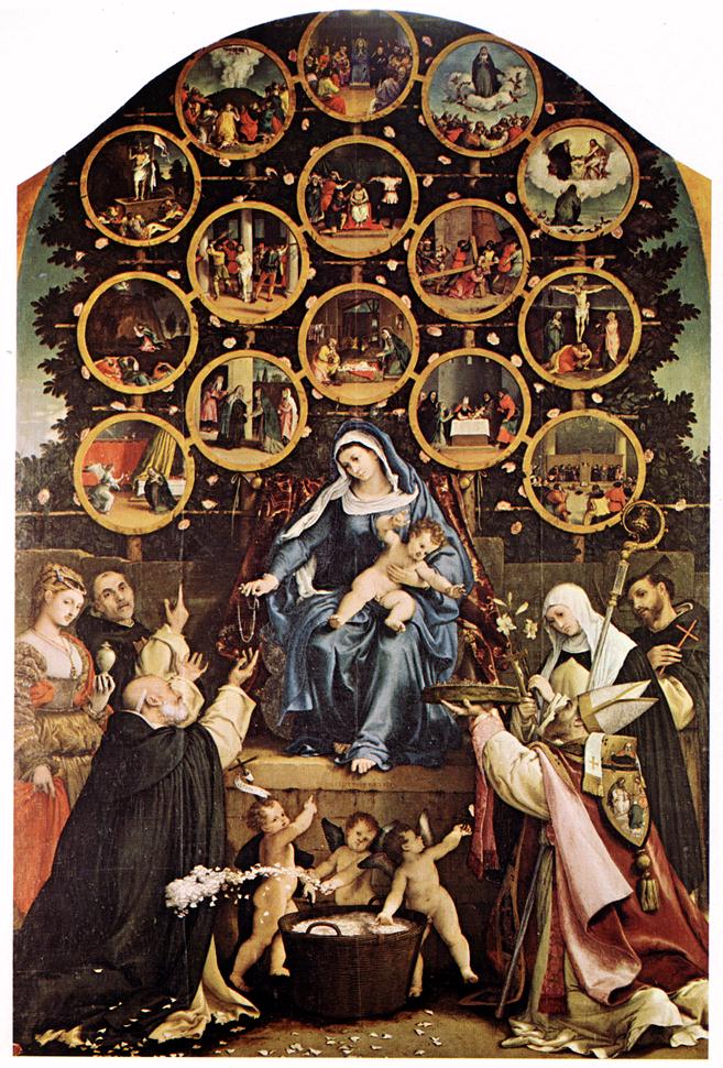 657x970 File13275 Madonna Of The Rosary Lorenzo Lotto.jpg - Rosary Painting