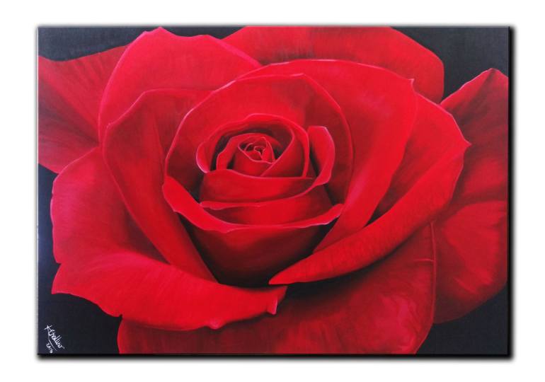 770x540 Saatchi Art Red Rose Painting By Kate Challinor - Rose Art Painting