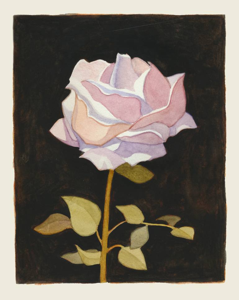 770x965 Saatchi Art Single White Rose Painting By Wes Karchut - Rose Art Painting